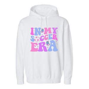 Groovy In My Soccer Era Soccer Player Cute Garment-Dyed Fleece Hoodie