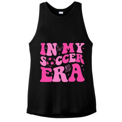 Groovy In My Soccer Era Soccer Player Ladies PosiCharge Tri-Blend Wicking Tank