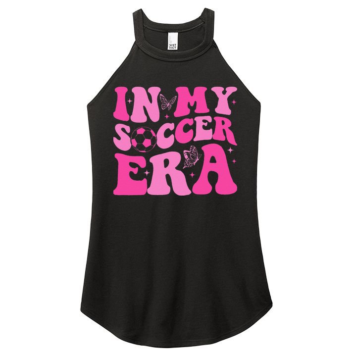 Groovy In My Soccer Era Soccer Player Women's Perfect Tri Rocker Tank