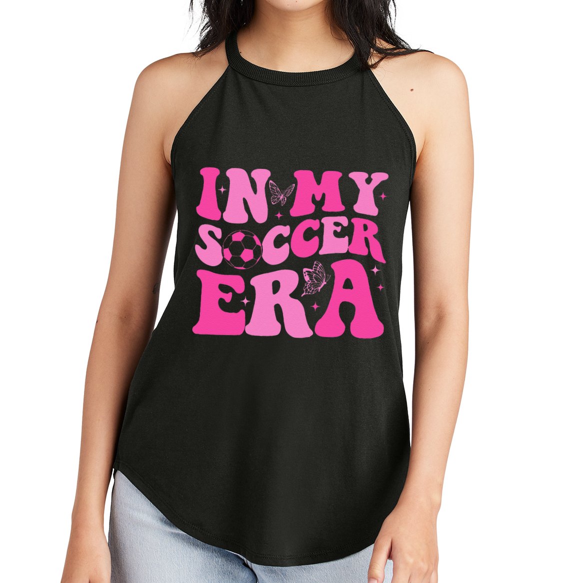 Groovy In My Soccer Era Soccer Player Women's Perfect Tri Rocker Tank