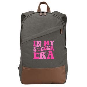 Groovy In My Soccer Era Soccer Player Cotton Canvas Backpack