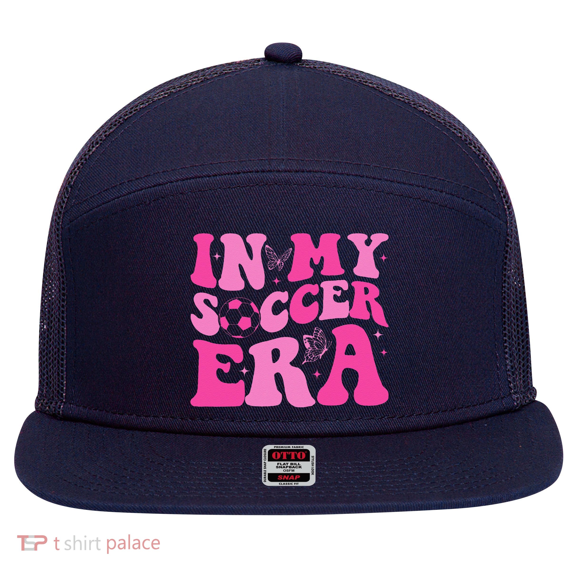 Groovy In My Soccer Era Soccer Player 7 Panel Mesh Trucker Snapback Hat