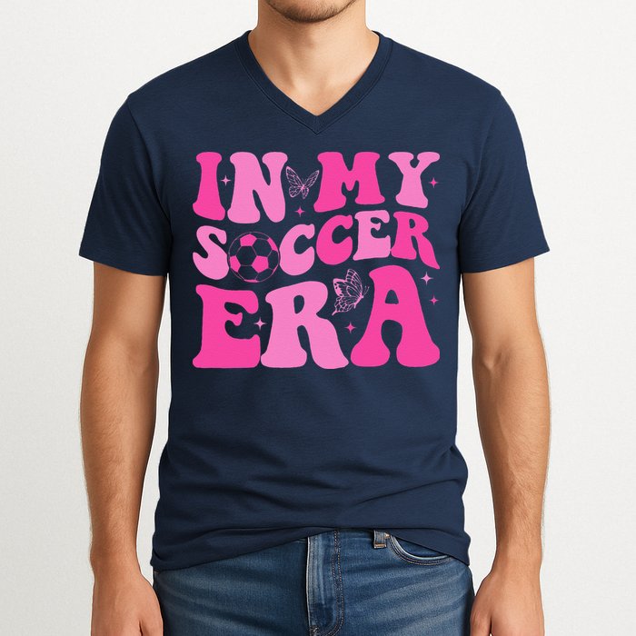 Groovy In My Soccer Era Soccer Player V-Neck T-Shirt