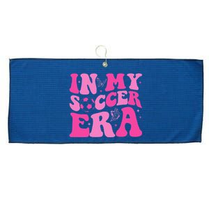 Groovy In My Soccer Era Soccer Player Large Microfiber Waffle Golf Towel