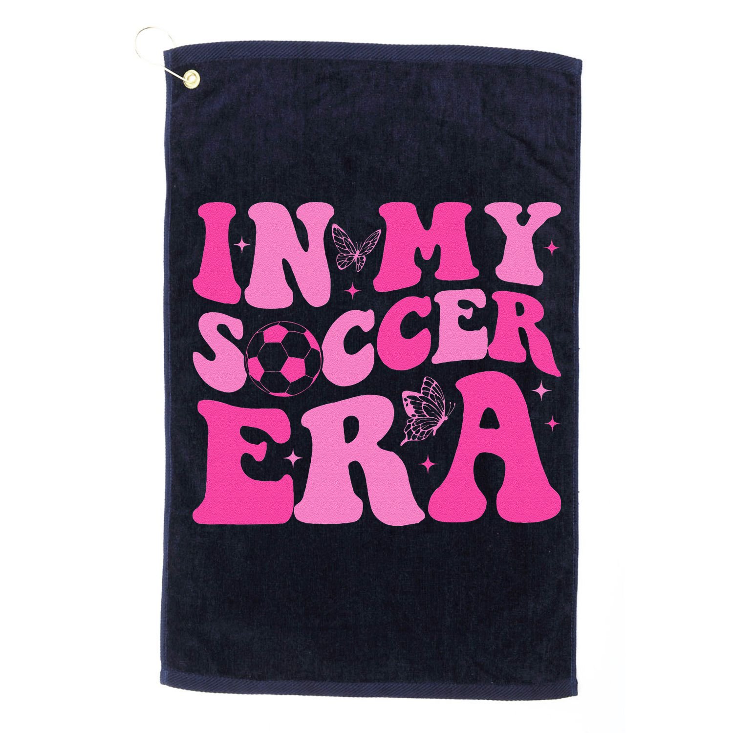 Groovy In My Soccer Era Soccer Player Golf Towel