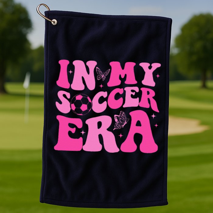 Groovy In My Soccer Era Soccer Player Golf Towel