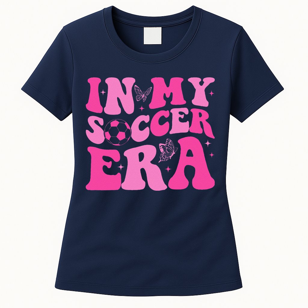 Groovy In My Soccer Era Soccer Player Womens T-Shirt