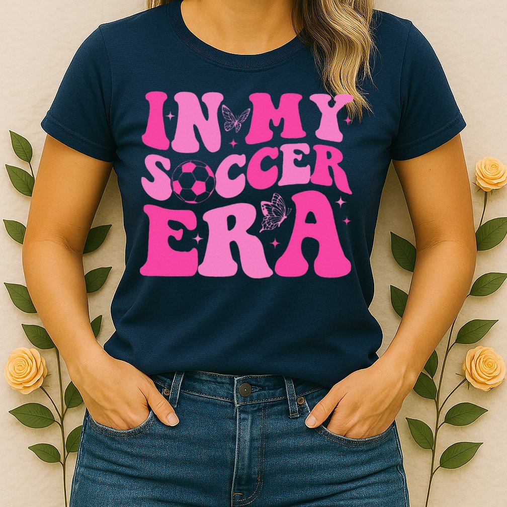 Groovy In My Soccer Era Soccer Player Womens T-Shirt