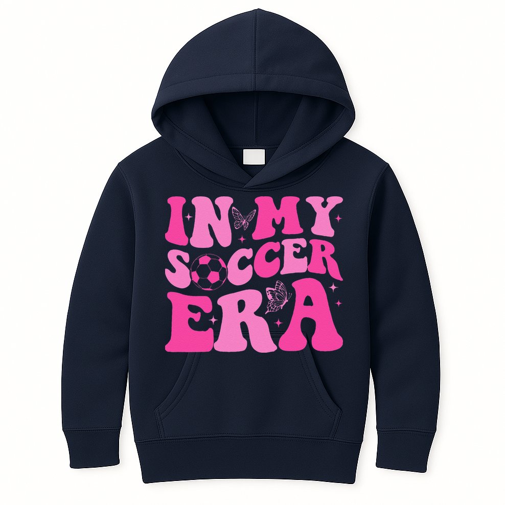 Groovy In My Soccer Era Soccer Player Kids Hoodie