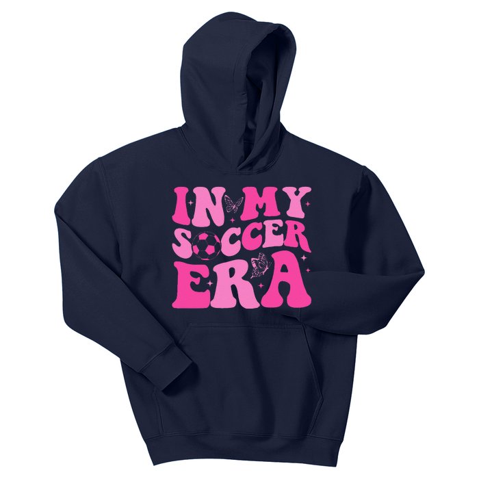 Groovy In My Soccer Era Soccer Player Kids Hoodie