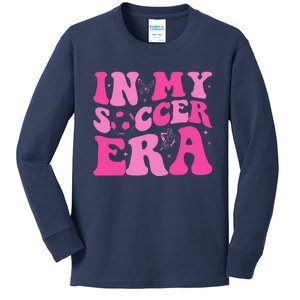 Groovy In My Soccer Era Soccer Player Kids Long Sleeve Shirt