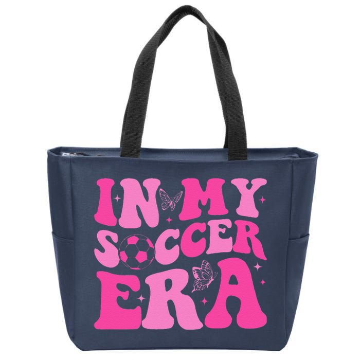 Groovy In My Soccer Era Soccer Player Zip Tote Bag