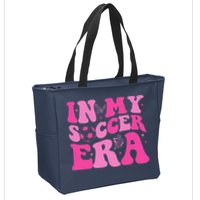 Groovy In My Soccer Era Soccer Player Zip Tote Bag