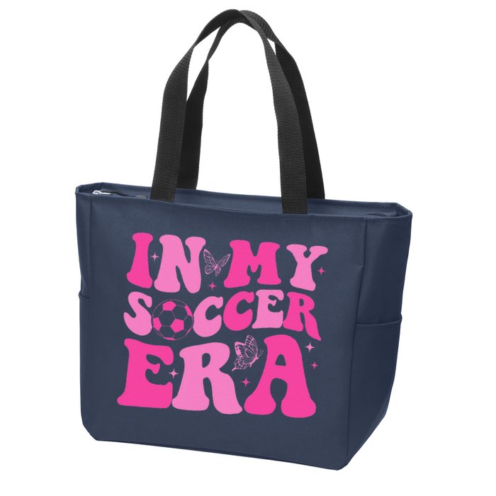 Groovy In My Soccer Era Soccer Player Zip Tote Bag
