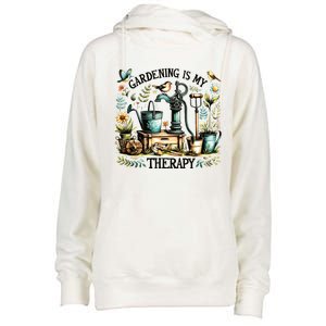 Gardening Is My Therapy Womens Funnel Neck Pullover Hood