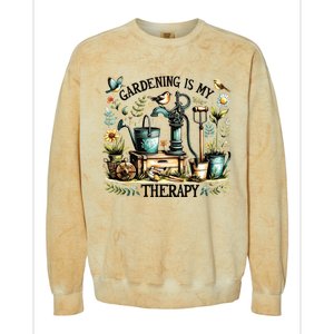 Gardening Is My Therapy Colorblast Crewneck Sweatshirt