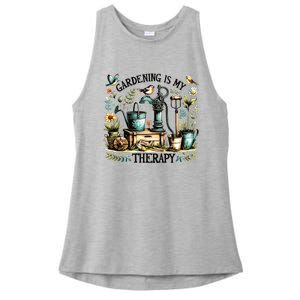 Gardening Is My Therapy Ladies PosiCharge Tri-Blend Wicking Tank