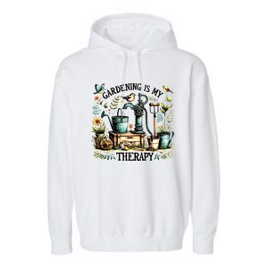 Gardening Is My Therapy Garment-Dyed Fleece Hoodie