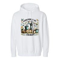 Gardening Is My Therapy Garment-Dyed Fleece Hoodie