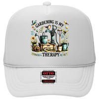 Gardening Is My Therapy High Crown Mesh Back Trucker Hat