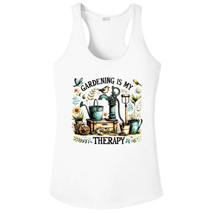 Gardening Is My Therapy Ladies PosiCharge Competitor Racerback Tank