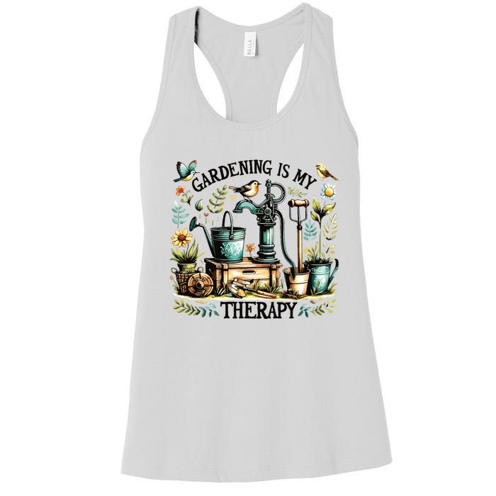 Gardening Is My Therapy Women's Racerback Tank