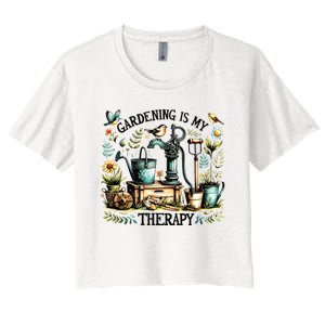 Gardening Is My Therapy Women's Crop Top Tee