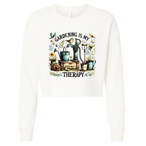 Gardening Is My Therapy Cropped Pullover Crew