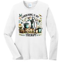 Gardening Is My Therapy Ladies Long Sleeve Shirt