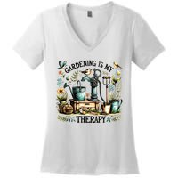 Gardening Is My Therapy Women's V-Neck T-Shirt