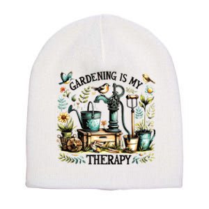 Gardening Is My Therapy Short Acrylic Beanie