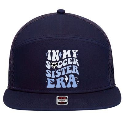 Groovy In My Soccer Sister Era Soccer Sister Of Boy 7 Panel Mesh Trucker Snapback Hat