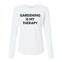 Gardening Is My Therapy Womens Cotton Relaxed Long Sleeve T-Shirt