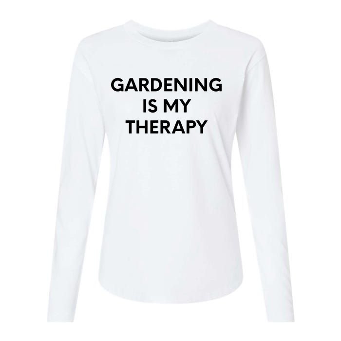 Gardening Is My Therapy Womens Cotton Relaxed Long Sleeve T-Shirt