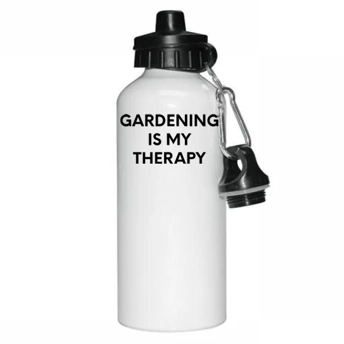 Gardening Is My Therapy Aluminum Water Bottle