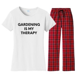 Gardening Is My Therapy Women's Flannel Pajama Set