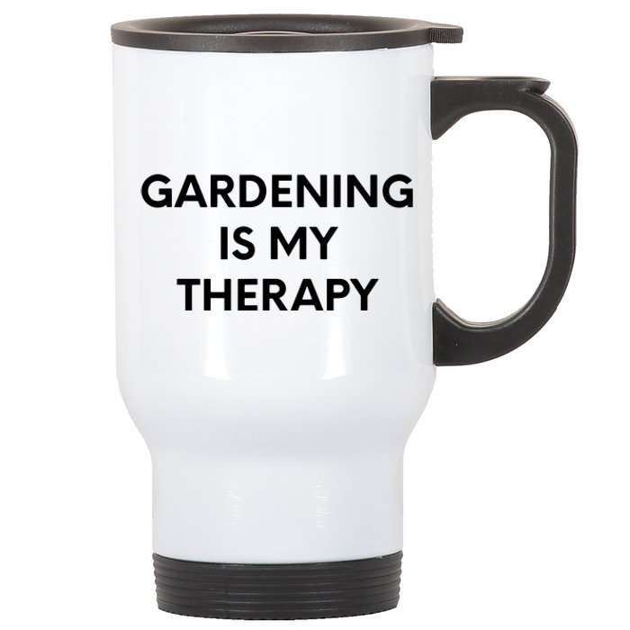 Gardening Is My Therapy Stainless Steel Travel Mug