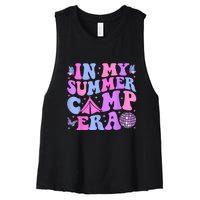 Groovy In My Summer Camp Era Camping Disco Gift Women's Racerback Cropped Tank