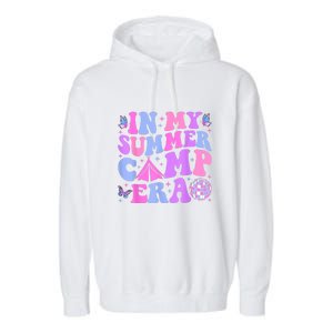 Groovy In My Summer Camp Era Camping Disco Gift Garment-Dyed Fleece Hoodie