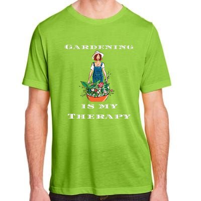 Gardening Is My Therapy Cute Gardener Plant Lover Adult ChromaSoft Performance T-Shirt