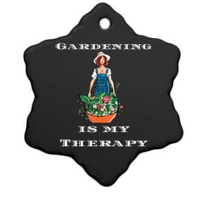 Gardening Is My Therapy Cute Gardener Plant Lover Ceramic Star Ornament