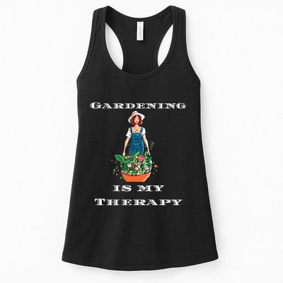 Gardening Is My Therapy Cute Gardener Plant Lover Womens Tank Top