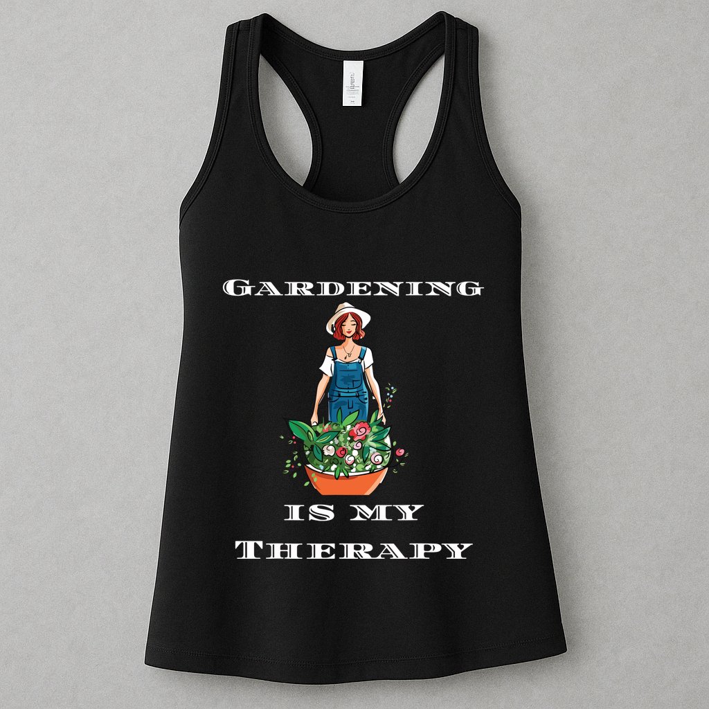 Gardening Is My Therapy Cute Gardener Plant Lover Womens Tank Top