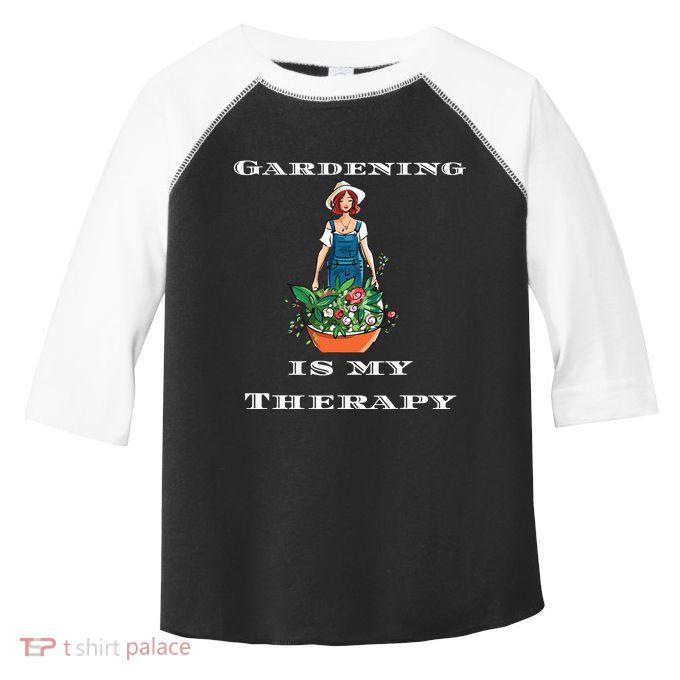 Gardening Is My Therapy Cute Gardener Plant Lover Toddler Fine Jersey T-Shirt
