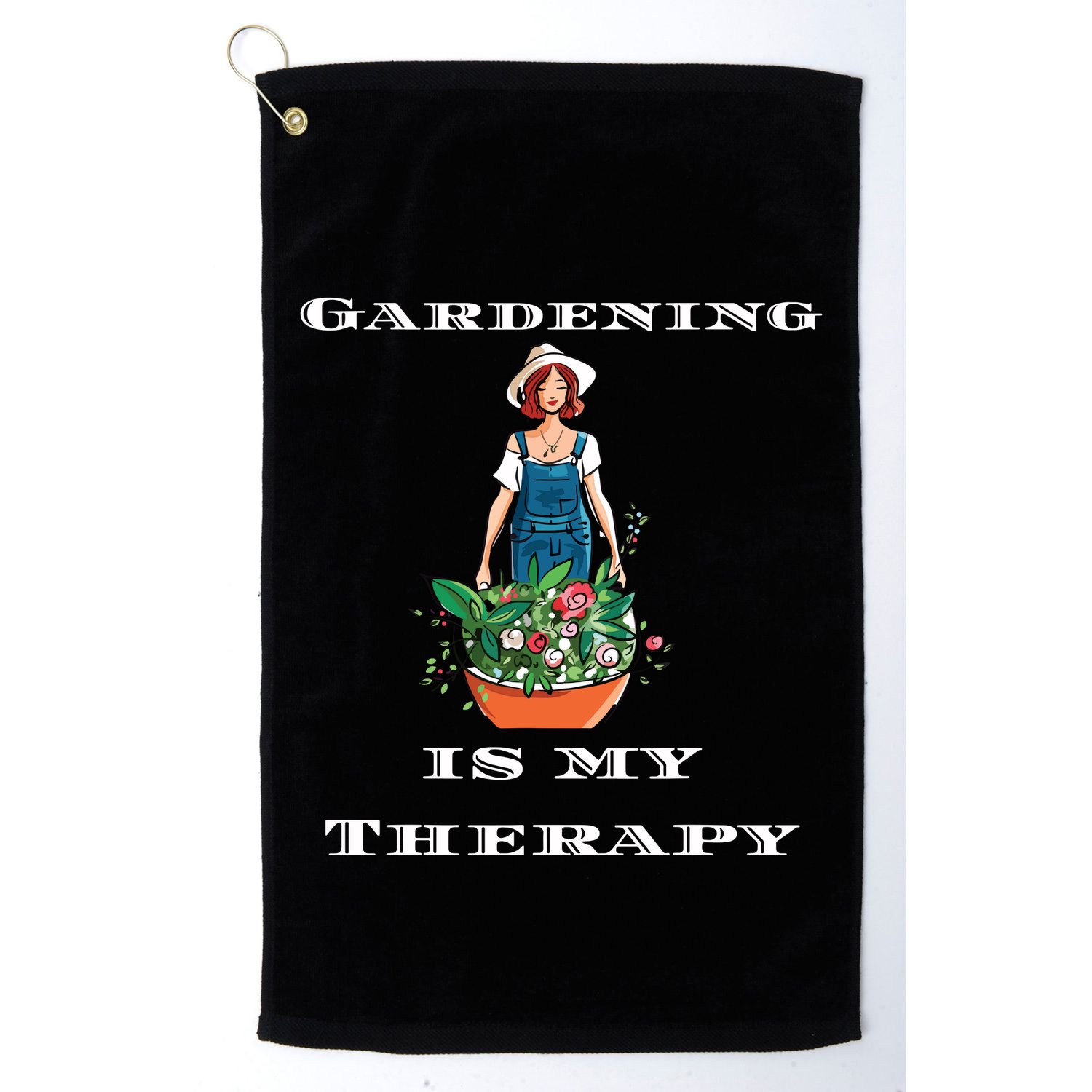 Gardening Is My Therapy Cute Gardener Plant Lover Golf Towel