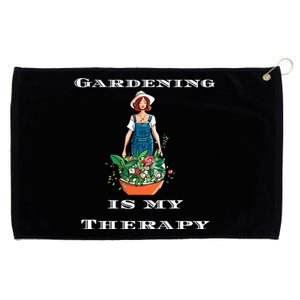 Gardening Is My Therapy Cute Gardener Plant Lover Grommeted Golf Towel