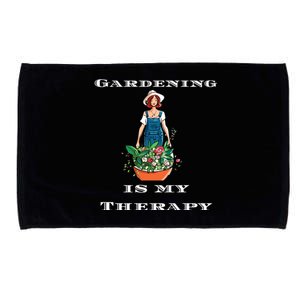 Gardening Is My Therapy Cute Gardener Plant Lover Microfiber Hand Towel