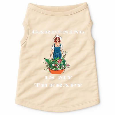 Gardening Is My Therapy Cute Gardener Plant Lover Doggie Tank