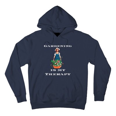 Gardening Is My Therapy Cute Gardener Plant Lover Hoodie