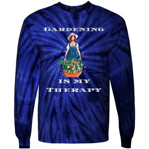 Gardening Is My Therapy Cute Gardener Plant Lover Tie-Dye Long Sleeve Shirt